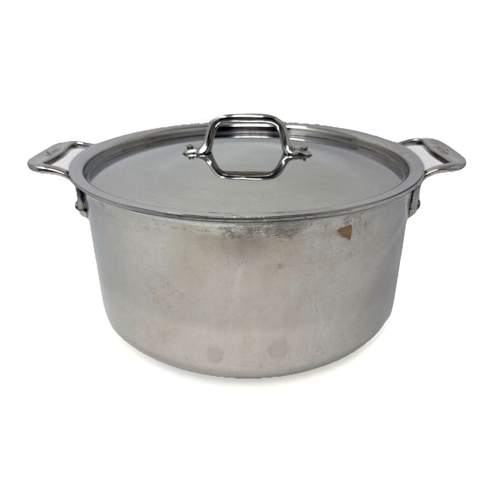 ALL-CLAD D3 3-Ply 6 Quart Polished Stainless Steel Stockpot w/Lid Clean EUC